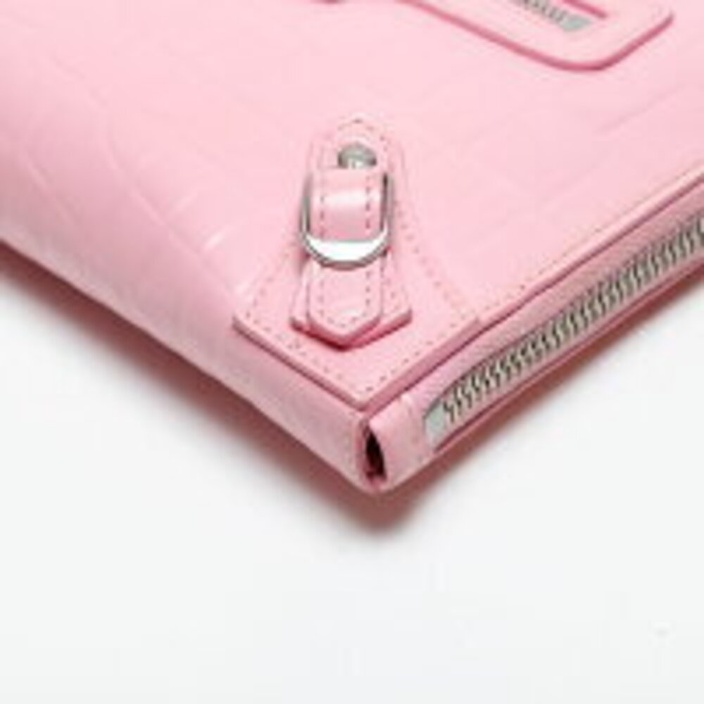 Balenciaga Neo City Shoulder Bag Embossed Leather Pink - Picture 7 of 13